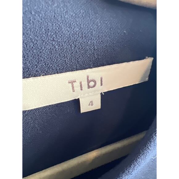 Tibi size 4 navy blue midi dress bell sleeves - Picture 5 of 7